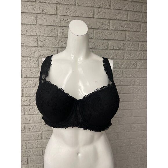Ambrielle Black Lace Wired Bra Size 42DD - Picture 1 of 7